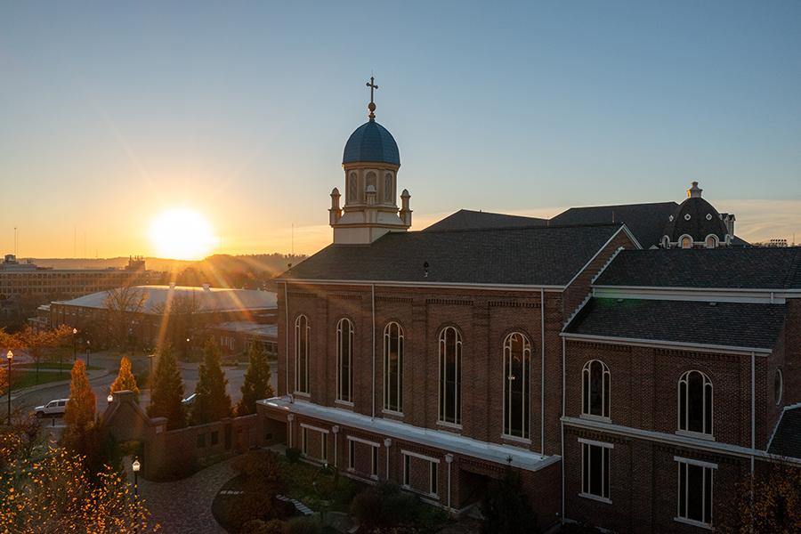 ${ Chapel at sunset }